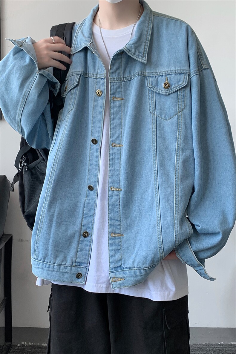 牛仔夹克男大码牛仔外套男茄克NJ77099-P60加绒款-P75,男装夹克,电商A040