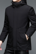 男士冬季新款可脱卸内胆连帽羽绒服中年男装厚款保暖白鸭绒外套，男装羽绒服，电商B212（原钱塘6029）