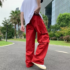 工装裤男韩版潮流大口袋高街帅2024夏季新款ins宽松长裤K4392-P47，男装休闲裤，星座412-3