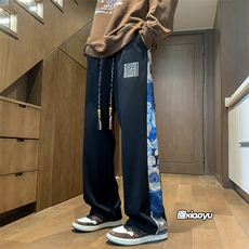 XZ616秋季新款风刺绣拼接休闲裤TY957M-5XLP45控58，男装休闲裤，星座512A（原616）