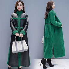 加厚保暖舒适修身显瘦纯色长款棉服冬季新款皮毛一体外套女，女装棉衣/棉服，天丽