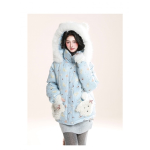 1506-1/M78371/P99连帽小狗刺绣棉服女冬季减龄保暖棉袄棉衣图片