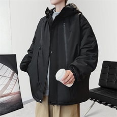 冬季加厚冲锋衣男防水棉衣连帽棉服潮流棉袄青年A266-MY6160-P75，男装夹克，电商A266