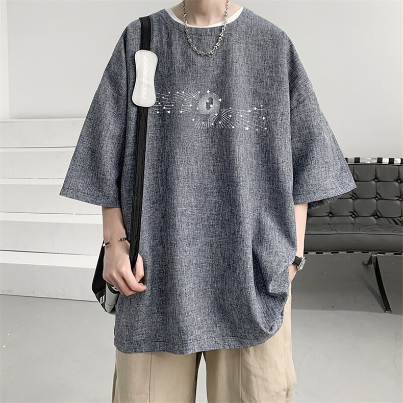 风复古亚麻短袖男棉麻t恤男半袖ZT71442-P35,男装T恤,电商A040