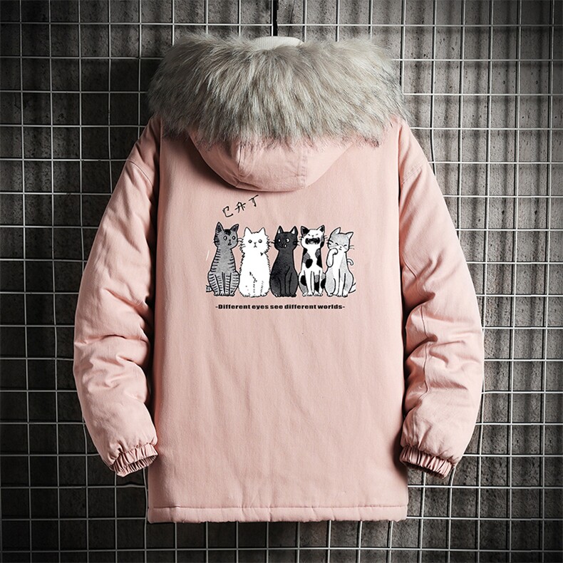 MM48100-P130冬季大毛领衣男士大码加厚袄男服网格挂拍,男装棉衣,电商A040A