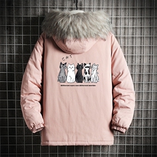MM48100-P130冬季大毛领衣男士大码加厚袄男服网格挂拍，男装棉衣，电商A040A