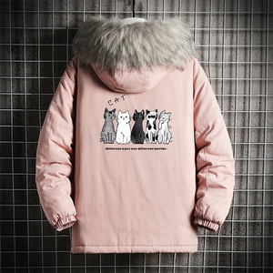 MM48100-P130 冬季大毛领衣男士大码加厚袄男服 网格挂拍图片