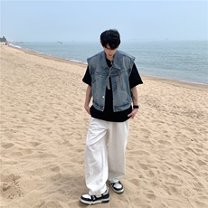 牛仔马甲男韩版潮流高街帅个性2023秋夏新款ins宽松外套W4886-P60，男装背心/马甲，星座412-2