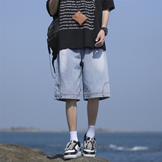 牛仔短裤男夏季舒适百搭美式青少年休闲五分中裤DK836-特批-35，男装牛仔裤，星座718-1