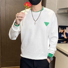 71561-特P45秋冬季修身卫衣男士时尚百搭圆领拼接撞色长袖t恤潮，男装T恤，电商D310B-1