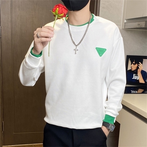 71561-特P45秋冬季修身卫衣男士时尚百搭圆领拼接撞色长袖t恤潮图片