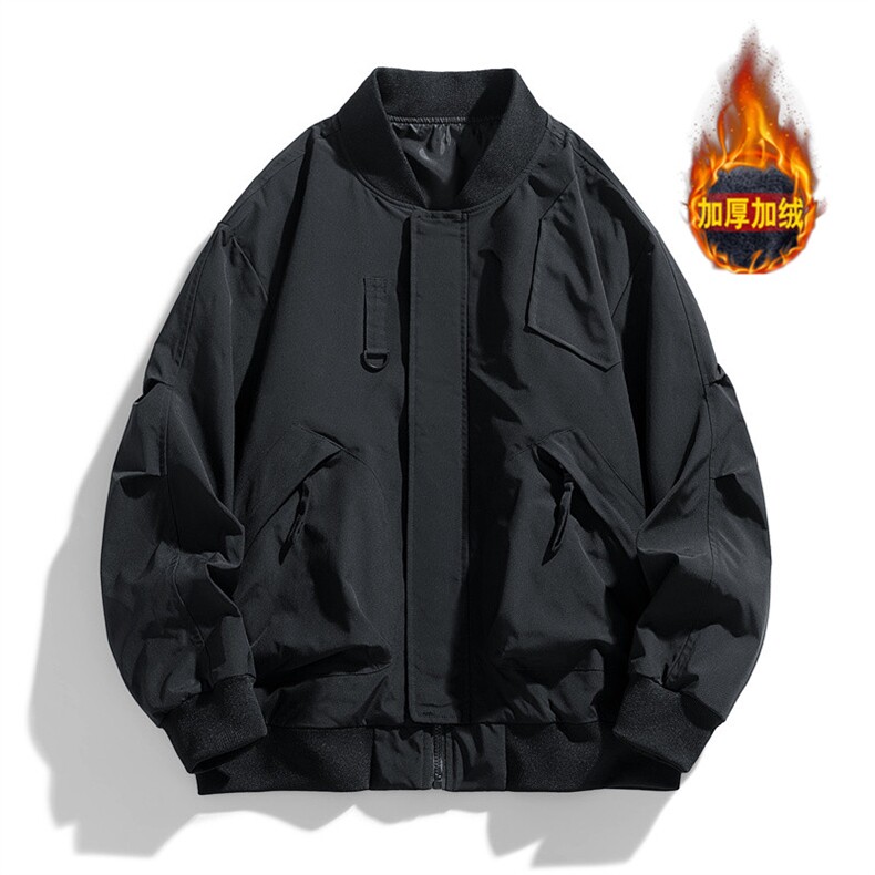 2024上新棒球领加绒加厚夹克支持二开得物工装大口袋现货JK2408厚，男装夹克，星座301B-2（原A443-1）