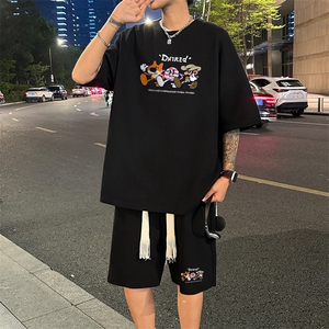 套装！ 华夫格套装短袖T恤短裤男 TZ245-特P 38图片