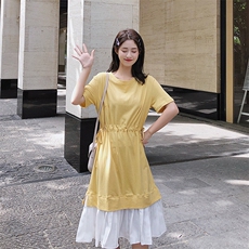 2021夏季新款假两件鱼尾裙连衣裙浙宝292A货号1905，女装连衣裙，时倾STUDIO