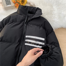 冬季新款防寒立领棉服宽松潮流条纹印花外套MY23407特批70控118，男装棉衣，星座605(原A050)