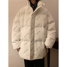 W8205P125控158数据款华夫格印花棉衣冬季棉服外套宽，男装棉衣，电商B205
