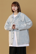 JK6017/P75春装新款中性风洗水宽松牛仔外套夹克男女大码上衣控98，女装短外套，电商A141