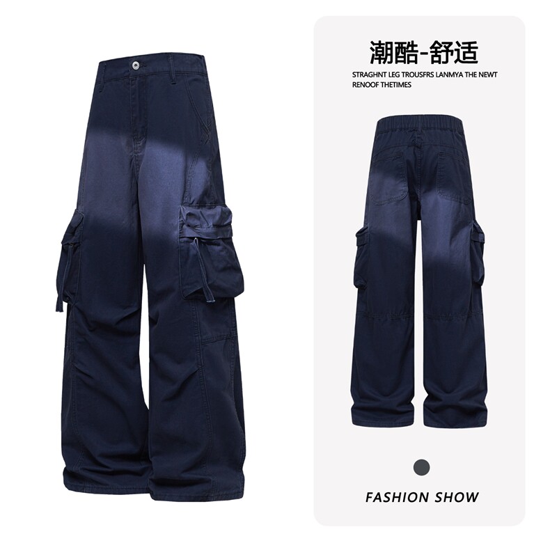 B221美式ins高街洗褪书包袋工装休闲牛仔裤LK26651-特P60控108,男装牛仔裤,电商B221