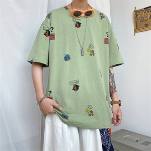 703-T211-P30 夏季卡通情侣T恤男韩版数码印花短袖T恤图片