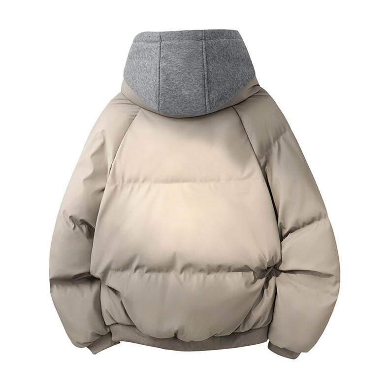现货高品质重磅工艺美式高街假两件PU皮棉衣男女加厚棉服外套,男装棉衣,电商A486