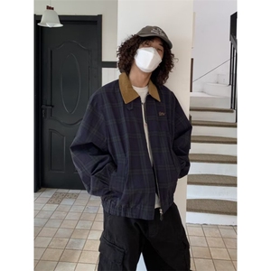 领子撞色外套男春季穿搭运动夹克潮牌美式青少年立领防风上衣情侣,运动衣搭配什么裤子好看图片图片