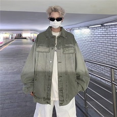 A755-P64美式复古情侣牛仔外套春秋新款潮牌渐变宽松工装夹克男，男装夹克，星座512-6