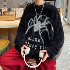 美式复古卫衣男春季设计感宽松圆领印花外套港风大码套头上衣，男装针织衫/毛衣，星座716-2
