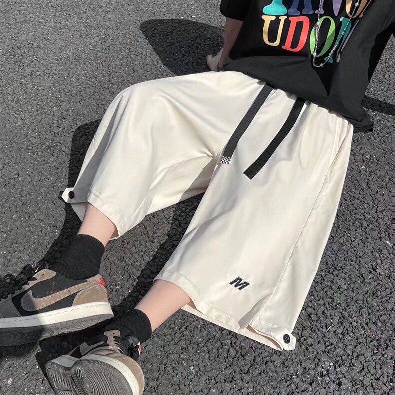 夏季痞帅裤子男宽松休闲裤韩版潮流港风潮运动阔腿七分裤Q01P30,男装休闲裤,星座1116-2