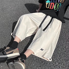 夏季痞帅裤子男宽松休闲裤韩版潮流港风潮运动阔腿七分裤Q01P30，男装休闲裤，星座1116-2