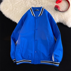 港风毛毯小牛津上衣夹克宽松落肩拼色棒球服外套JK701-P65，男装夹克，星座1204-3
