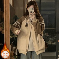 小熊学院风棒球服外套少女冬装2025新款学生宽松加厚棉衣C474-100，男装棉衣，星座911-2(原星座613-2）