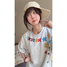 【有货】BK900CC-特P28美式涂鸦卡通印花短袖T恤男女，男装T恤，星座1007（原301D）