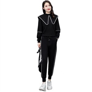 运动套装女春2022新款流行宽松显瘦时尚炸街气质卫衣休闲两件套图片