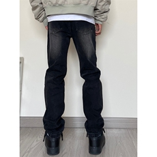 B221美式ins高街小众百搭泥黄色小脚牛仔裤LK23009-P55控78，男装牛仔裤，电商B221