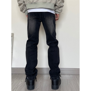 B221 美式ins高街小众百搭泥黄色小脚牛仔裤 LK23009-P55 控78图片