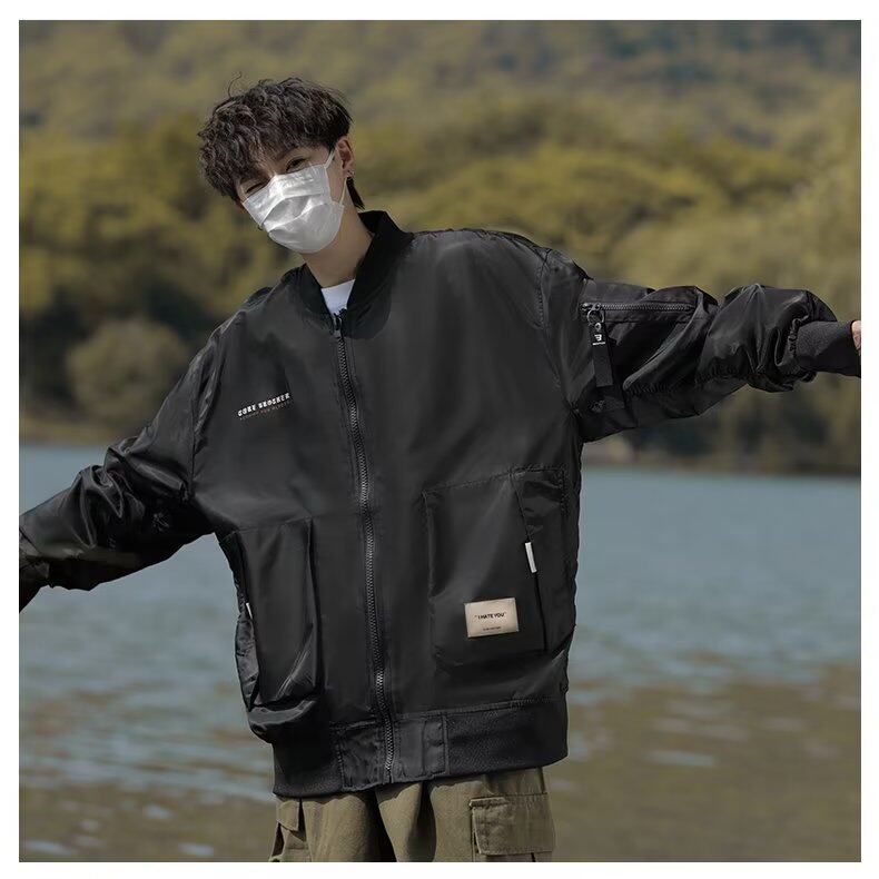 日系美式飞行员夹克男春秋季宽松工装棒球服潮牌ins百搭JK61-P68,男装夹克,星座1109-3