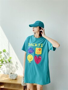 时尚潮流休闲长款T恤,女装T恤,泽妤