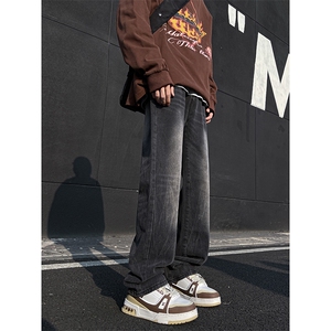 美式高街vibe重工艺做旧水洗hiphop直筒牛仔裤货号K2323P55