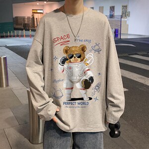 CX18-P25大码长袖t恤男春季新款打底衫男港风圆领卫衣男,男装T恤,电商B367