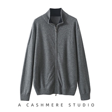 时尚男士羊毛半高领开衫轻薄舒适三色可选，男装羊绒套衫，台绒羊绒