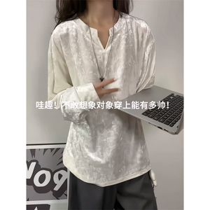 XZ809A/CX609/特P24/控48    高级感钻石绒V领长袖T恤卫衣图片