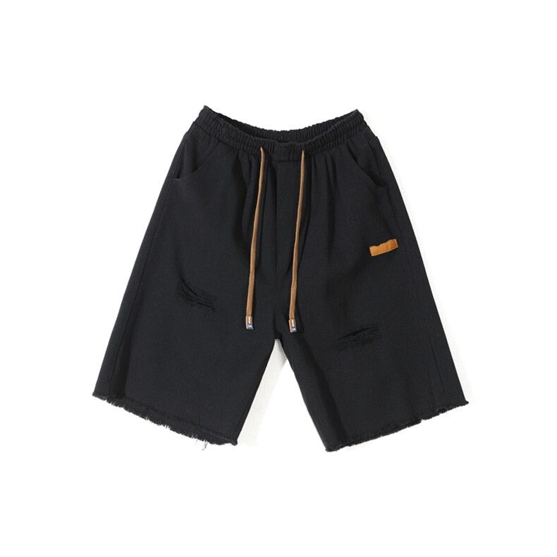 破洞牛仔短裤男夏季薄款裤子休闲宽松马裤五分裤N05589-P38,男装牛仔裤,星座308B-1