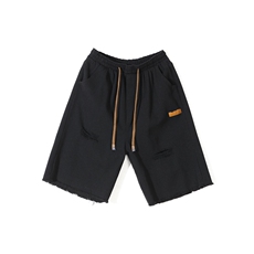 破洞牛仔短裤男夏季薄款裤子休闲宽松马裤五分裤N05589-P38，男装牛仔裤，星座308B-1