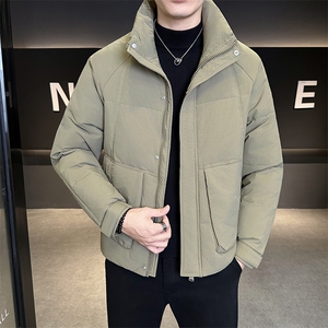 新款男士小立领插肩袖羽绒服夹克加厚防寒309B-3-81067-P195图片