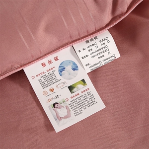 新款全棉缎条被公主豆沙色图片