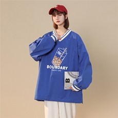 中性风2026秋季新款设计感港风印花情侣宽松卫衣JK904p65控88，男装卫衣，A247A