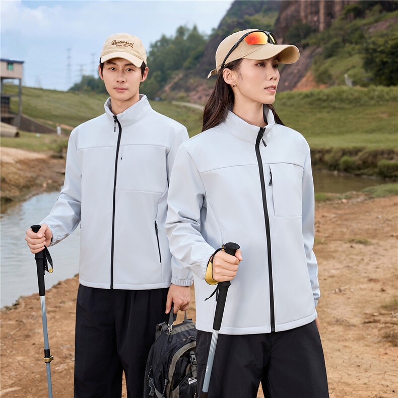 2025秋冬百搭时尚简约立领长袖拉链男女同款上衣外套,男装夹克,鲁菏羊绒