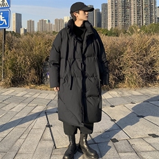 MY994-P168冬季新款飘带中长款棉衣男士棉服时尚暗黑风228，男装棉衣，电商B280-1（原A049）