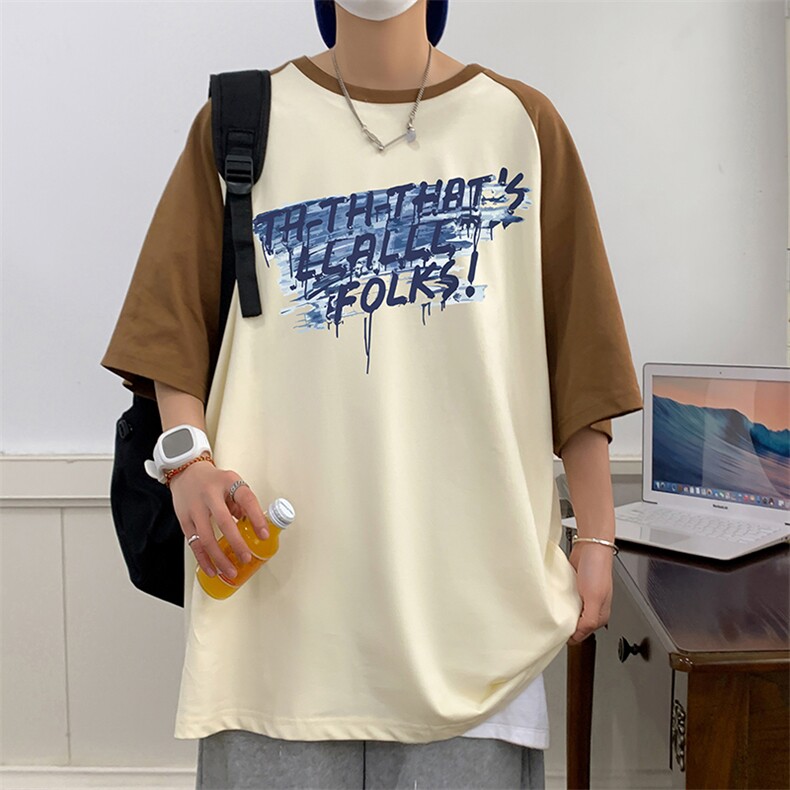 潮牌落肩重磅纯棉港风品质圆领情侣男士学生T恤短袖控49,男装T恤,星座301D-4(原星座1004-4）