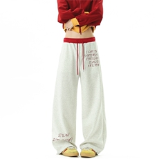 【现货】美式复古字母印花撞色运动休闲裤1XZ502-K868-P55控79，男装休闲裤，星座502